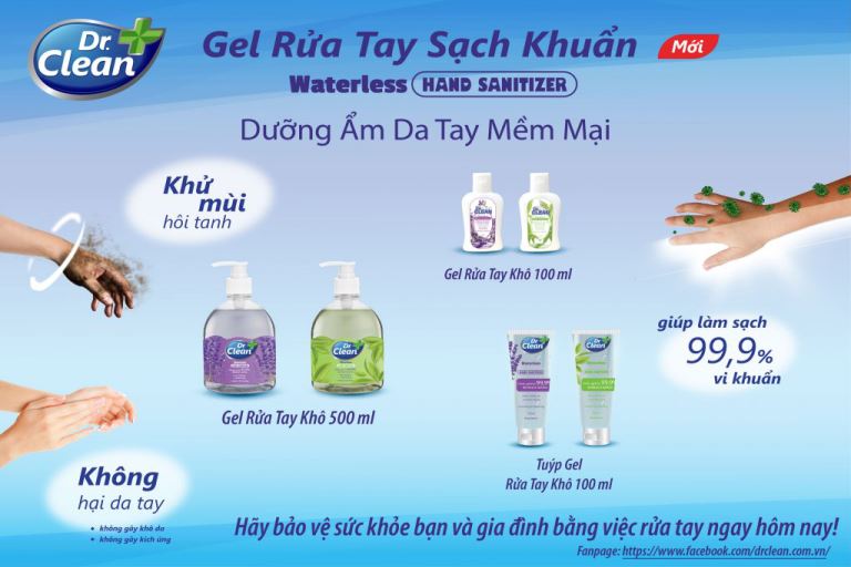 Những ưu điểm vượt trội của Gel rửa tay không dùng nước Dr.Clean