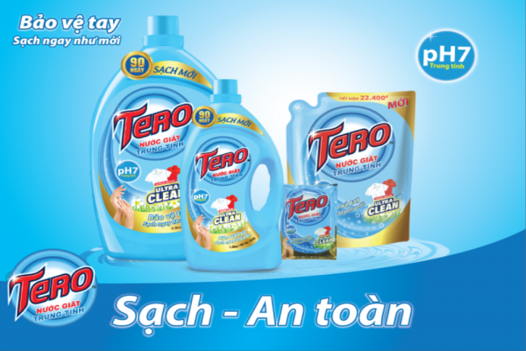 Nước giặt sinh học Tero: Đa dạng hóa bao bì, kích thước sản phẩm